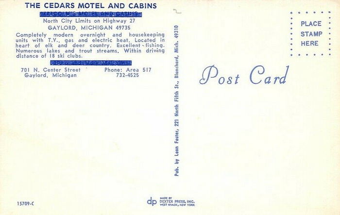 The Cedars Motel and Cabins (Malcoms Motel) - Old Postcard View (newer photo)